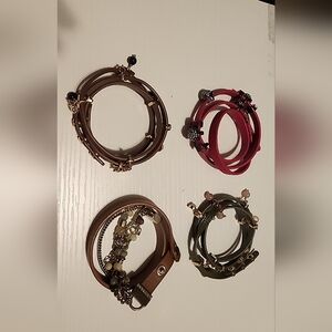 4 Leather Wrap Bracelets